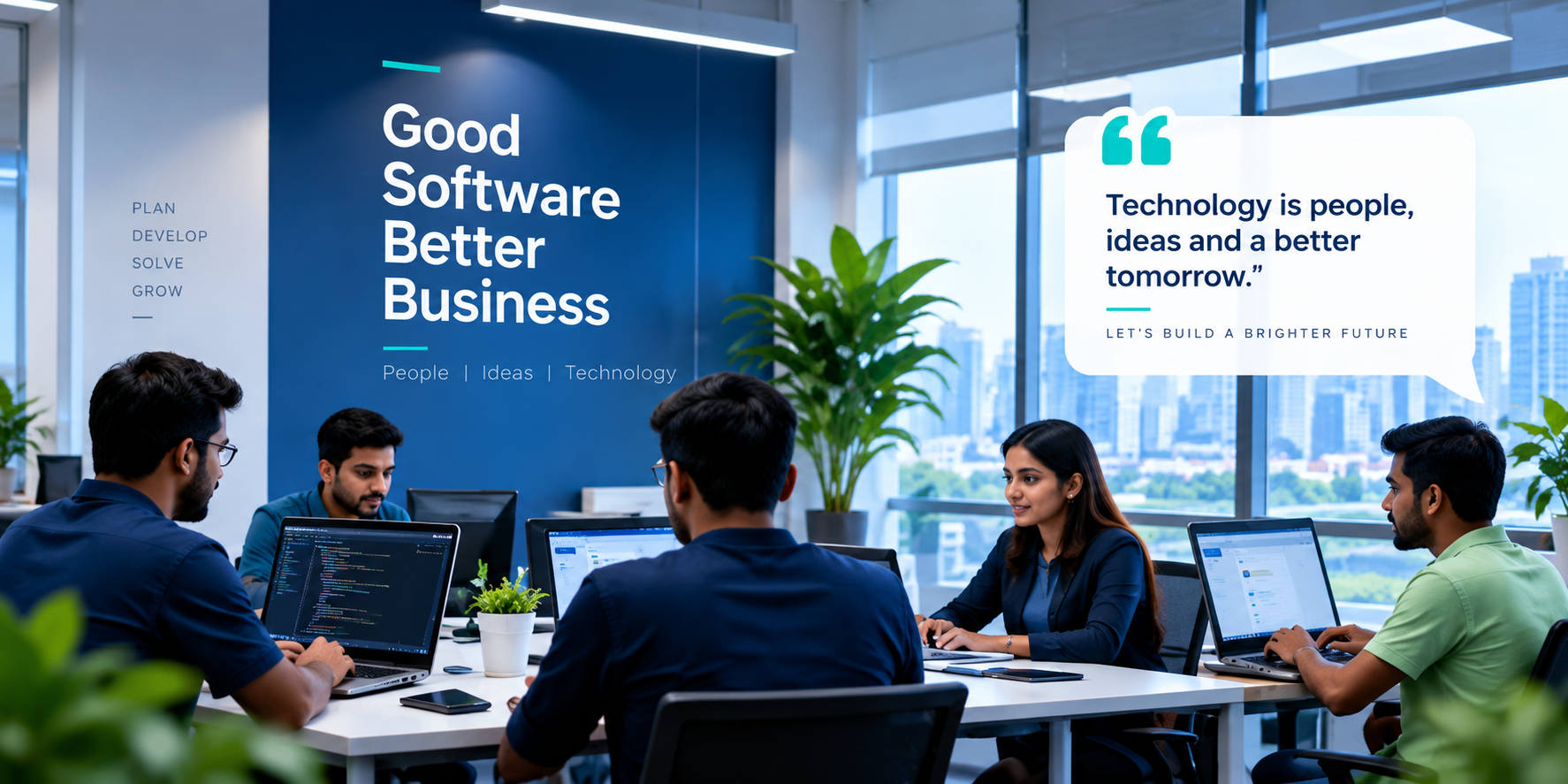 Good Software, Better Business — ZAMAN IT ZAMAN IT software team collaborating in a modern office